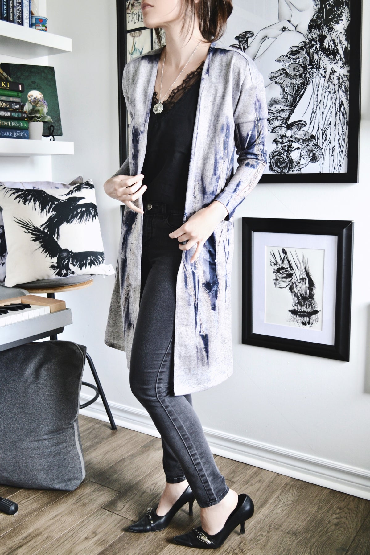 Brushed Knit Duster Cardigan With Pockets