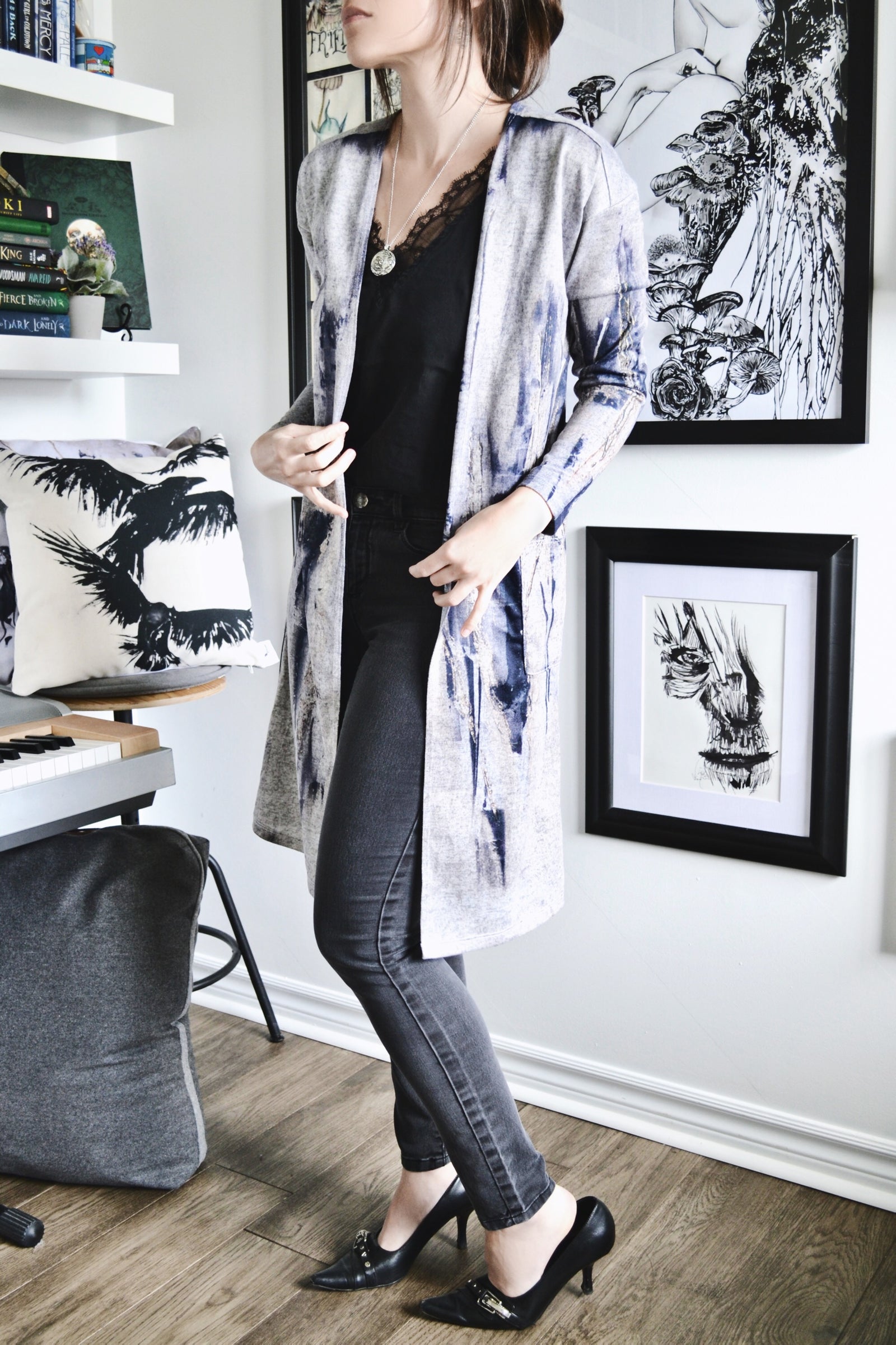 Brushed Knit Duster Cardigan With Pockets