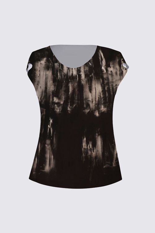 Drape Neck Cap Sleeve Tee