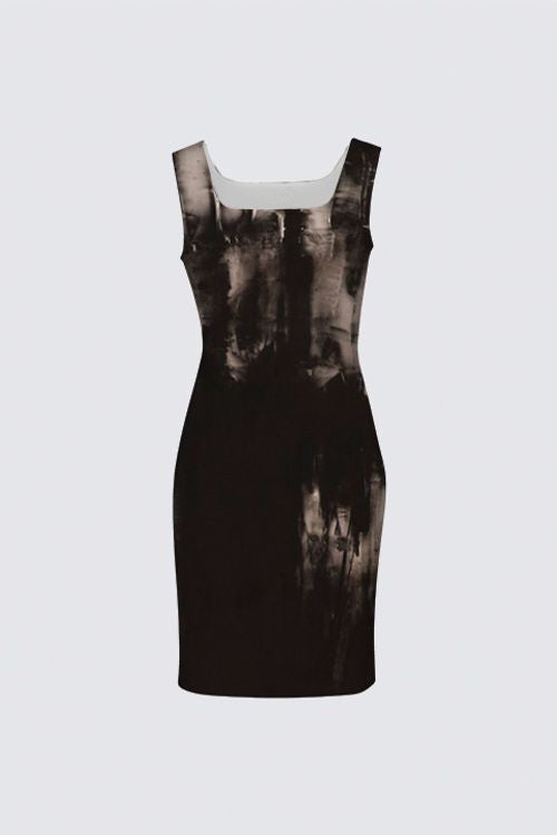 Sleeveless Square Neckline Dress