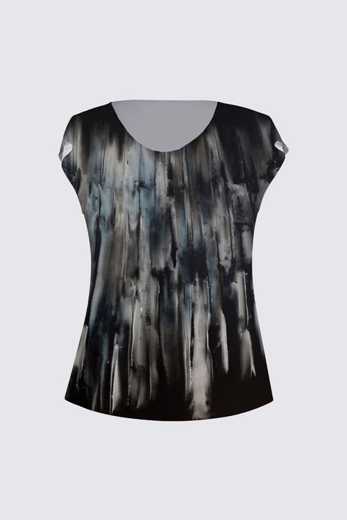 Drape Neck Cap Sleeve Tee