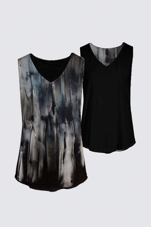 Reversible Sleeveless V-Neck Top