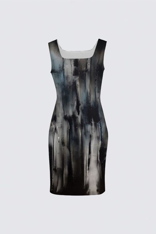 Sleeveless Square Neckline Dress