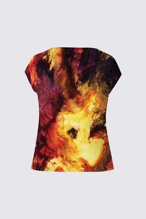 Drape Neck Cap Sleeve Tee