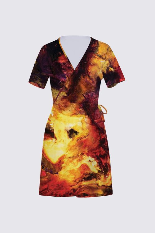 Short Sleeve Wrap Dress