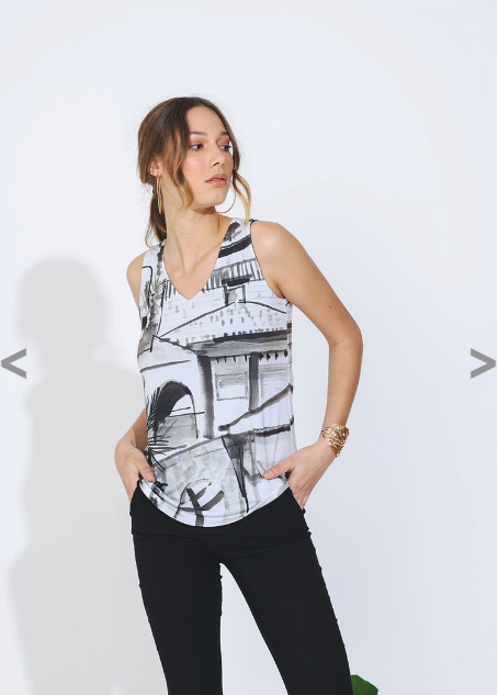 Reversible Sleeveless V-Neck Top