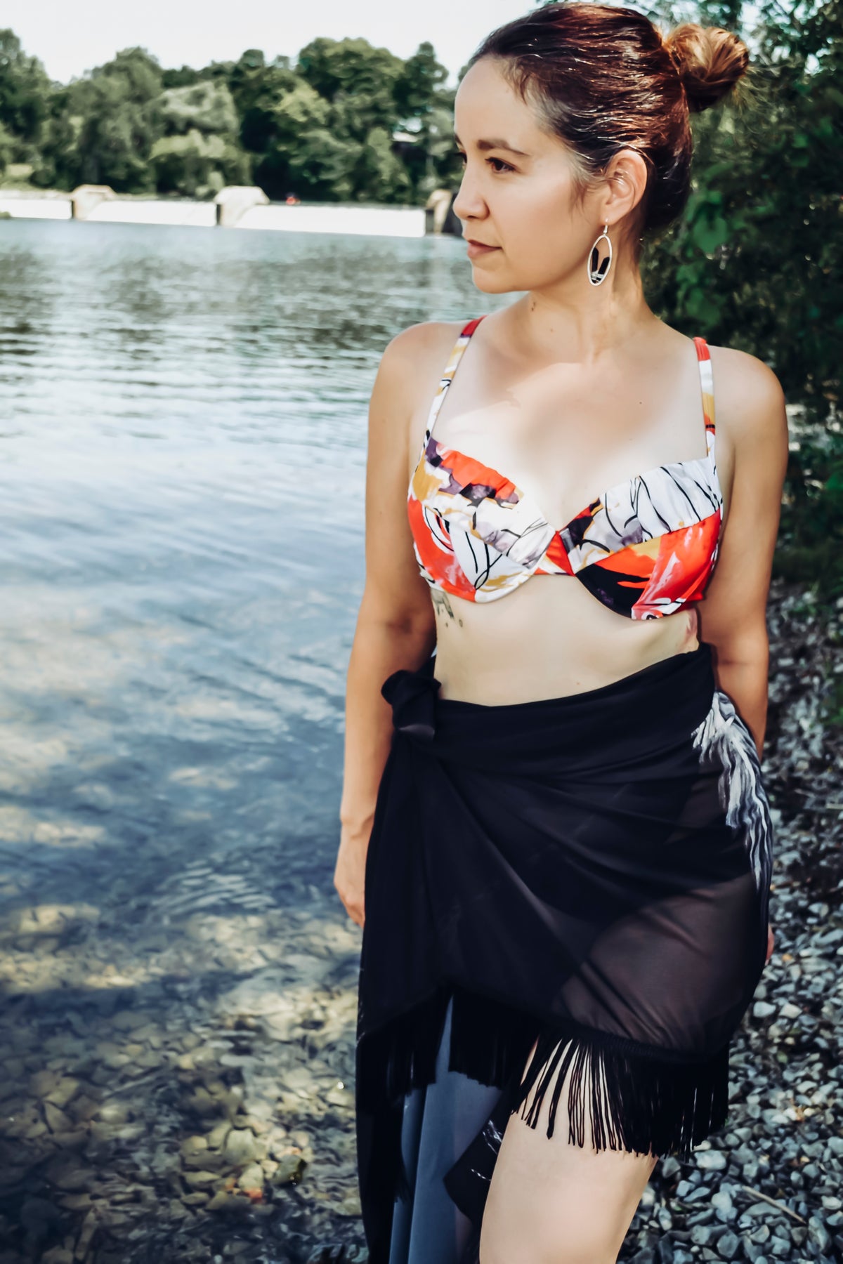 Draped Cover Up With Fringe