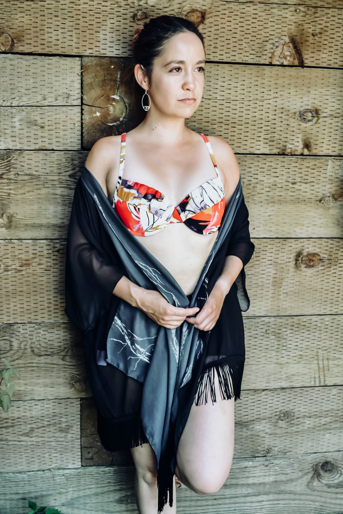 Draped Cover Up With Fringe