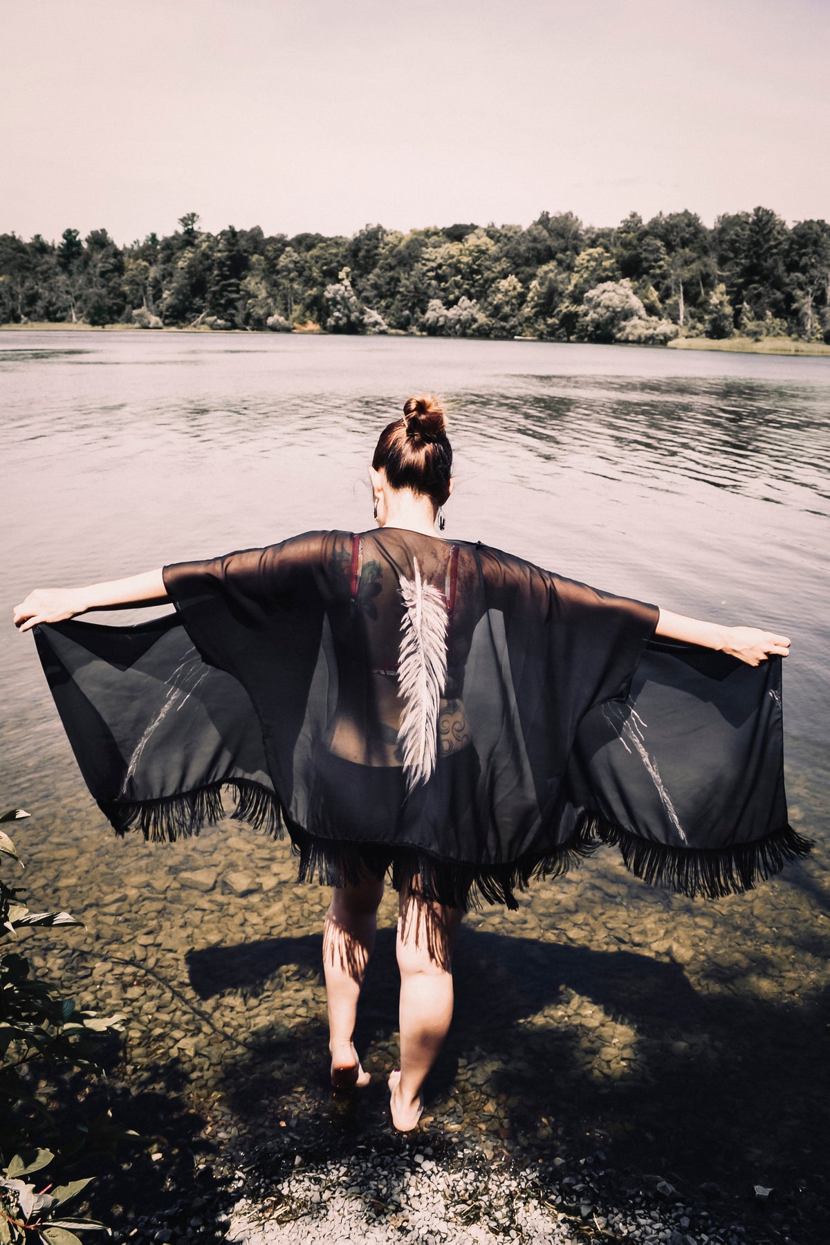 Draped Cover Up With Fringe