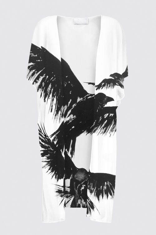 Short Sleeve Long Chiffon Cover Up